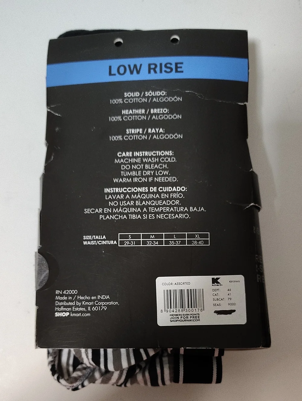 Vtg Men's Low Rise Briefs Underwear By Kmart Assorted Colors - 4 Pack - Size XL